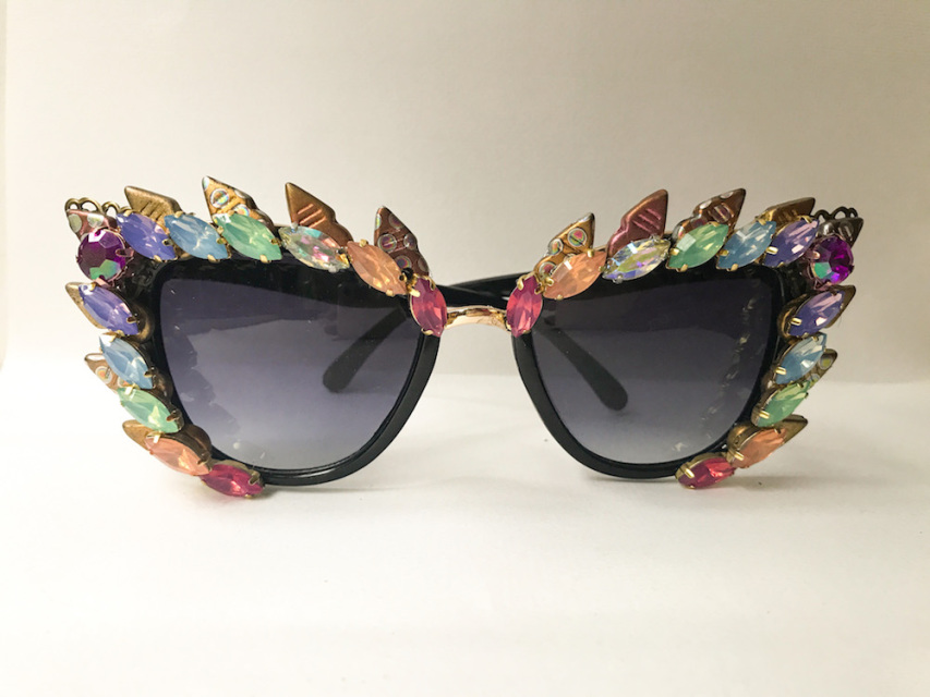 Spiked Rhinestone Rainbow - Rhinestone Sunglasses - Cat-Eye Sunglasses